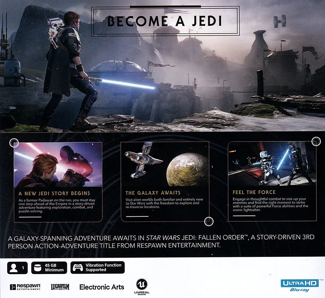 Star Wars Jedi Fallen Order PS5 Back Cover Art