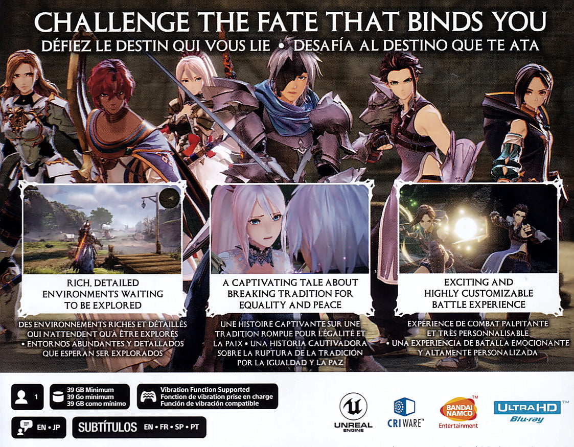 Tales of Arise PS5 Back Cover Art