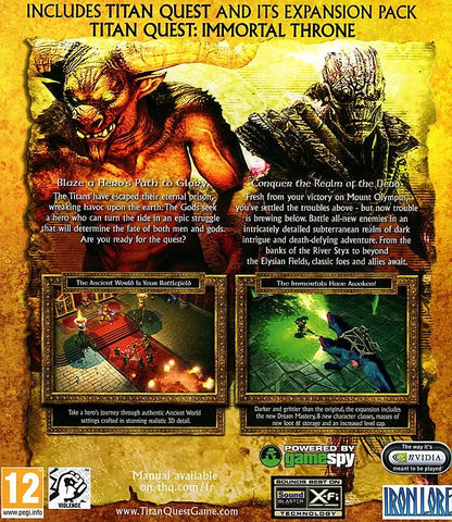 Titan Quest Gold PC Back Cover Art EU