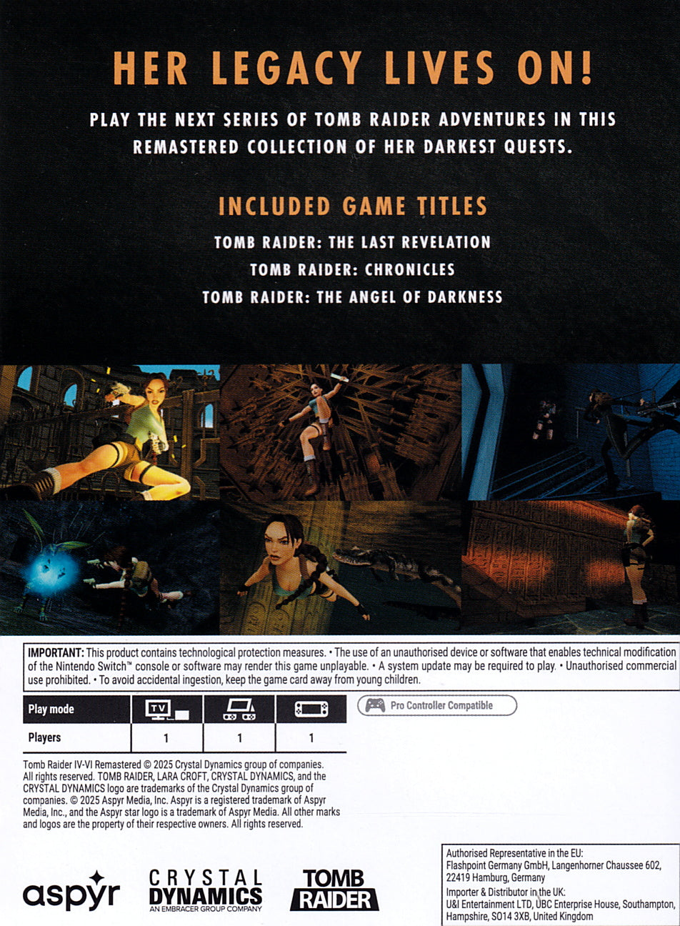Tomb Raider IV-VI Remastered Switch