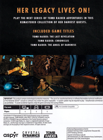 Tomb Raider IV-VI Remastered Switch
