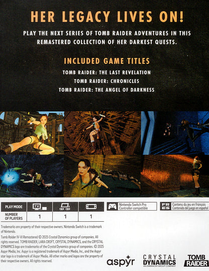 Tomb Raider IV-VI Remastered Switch