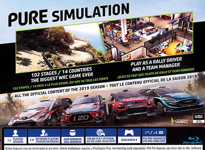 WRC 8 Official Game FIA World Rally Championship PS4 Back Cover Art