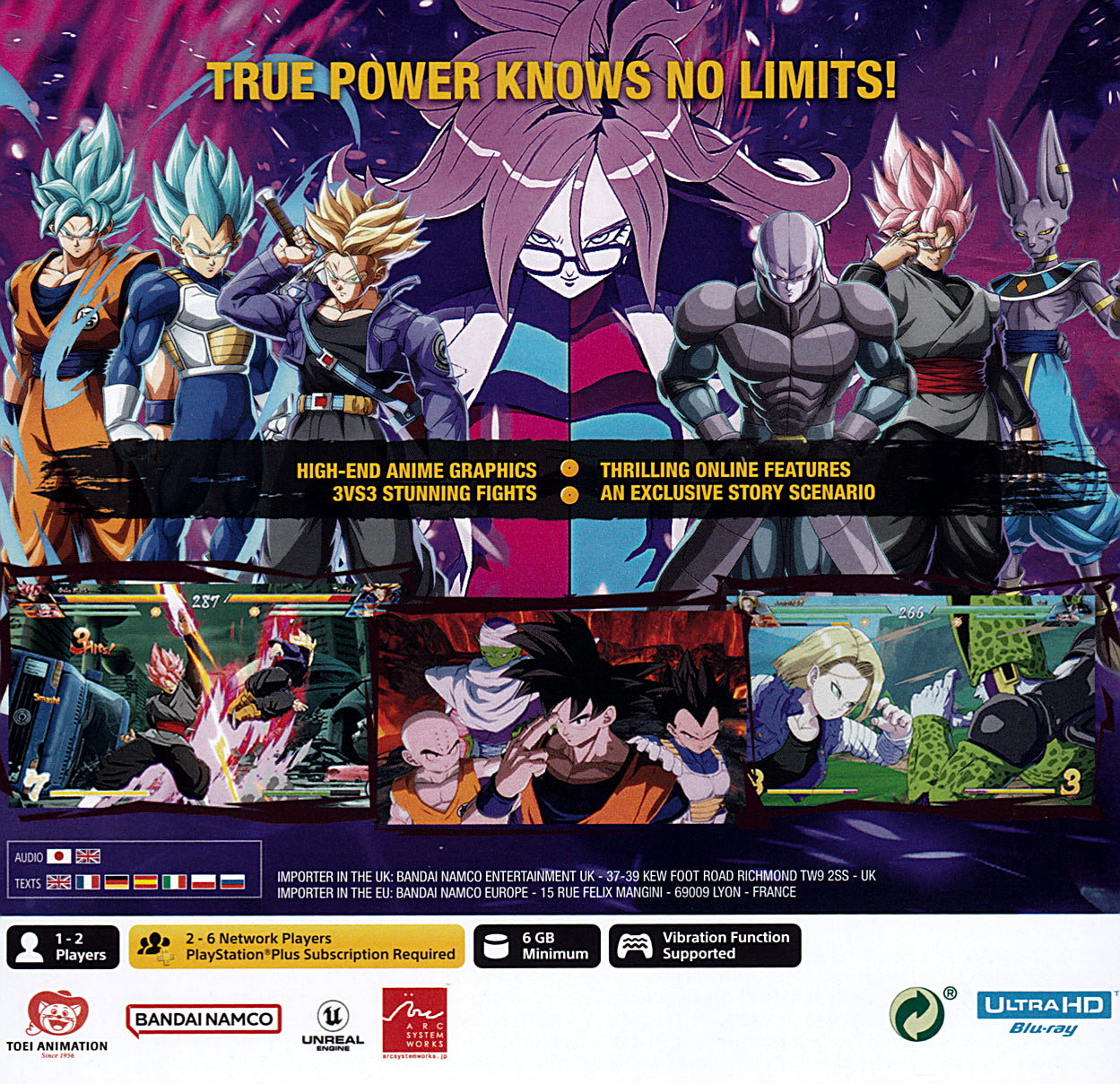 Dragon Ball FighterZ PS5 Back Cover Art