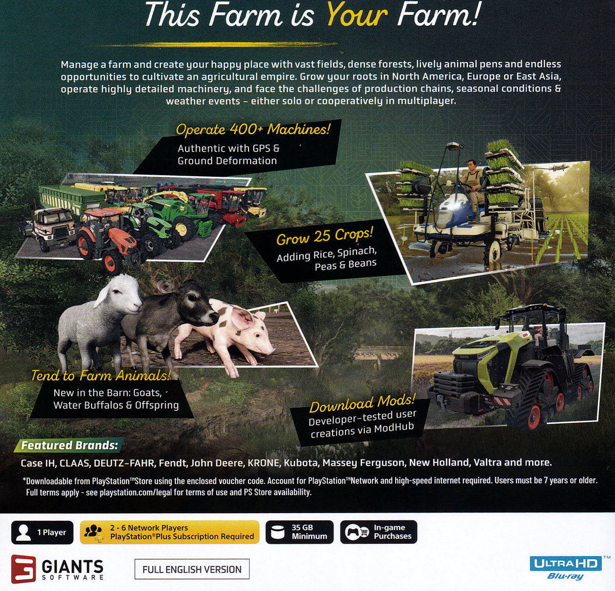 Farming Simulator 25 PS5 Back Cover Art