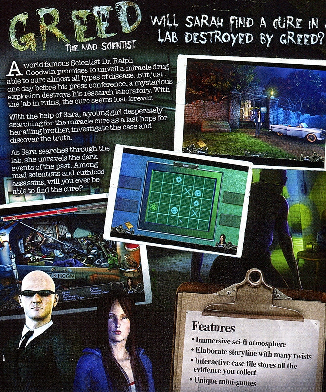 Greed The Mad Scientist Back Cover Art